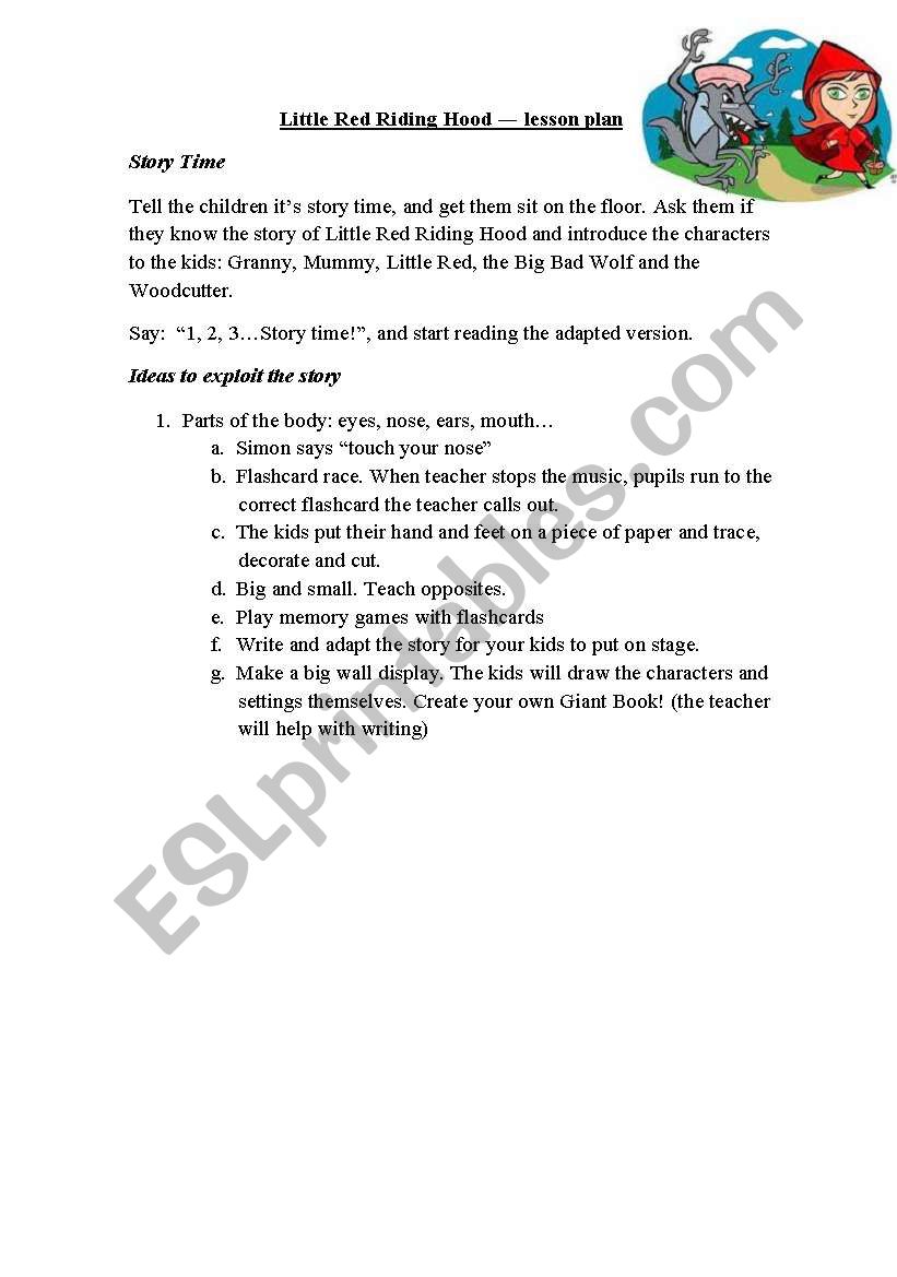Little Red Riding Hood  worksheet