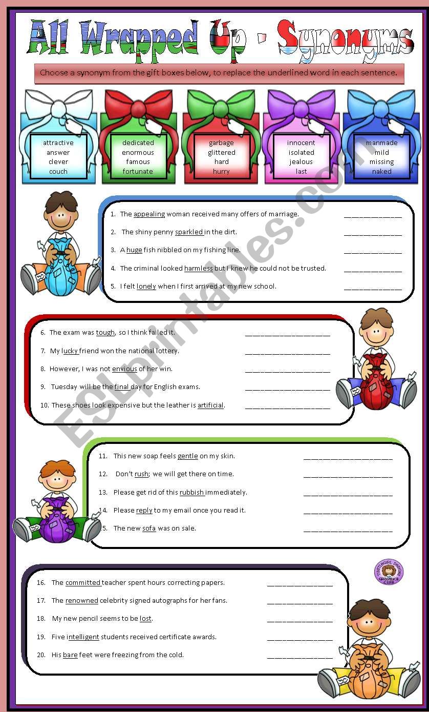 Synonyms  & Antonyms - All Wrapped Up