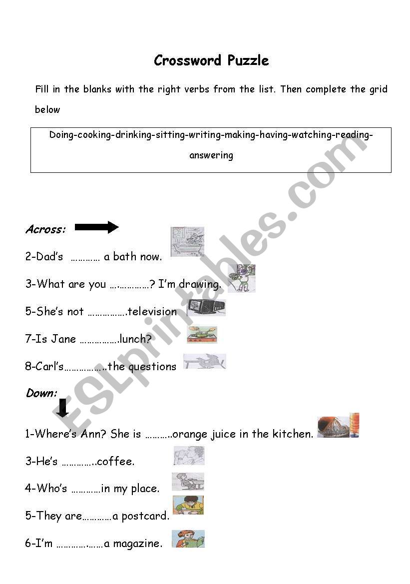 crossword puzzle worksheet