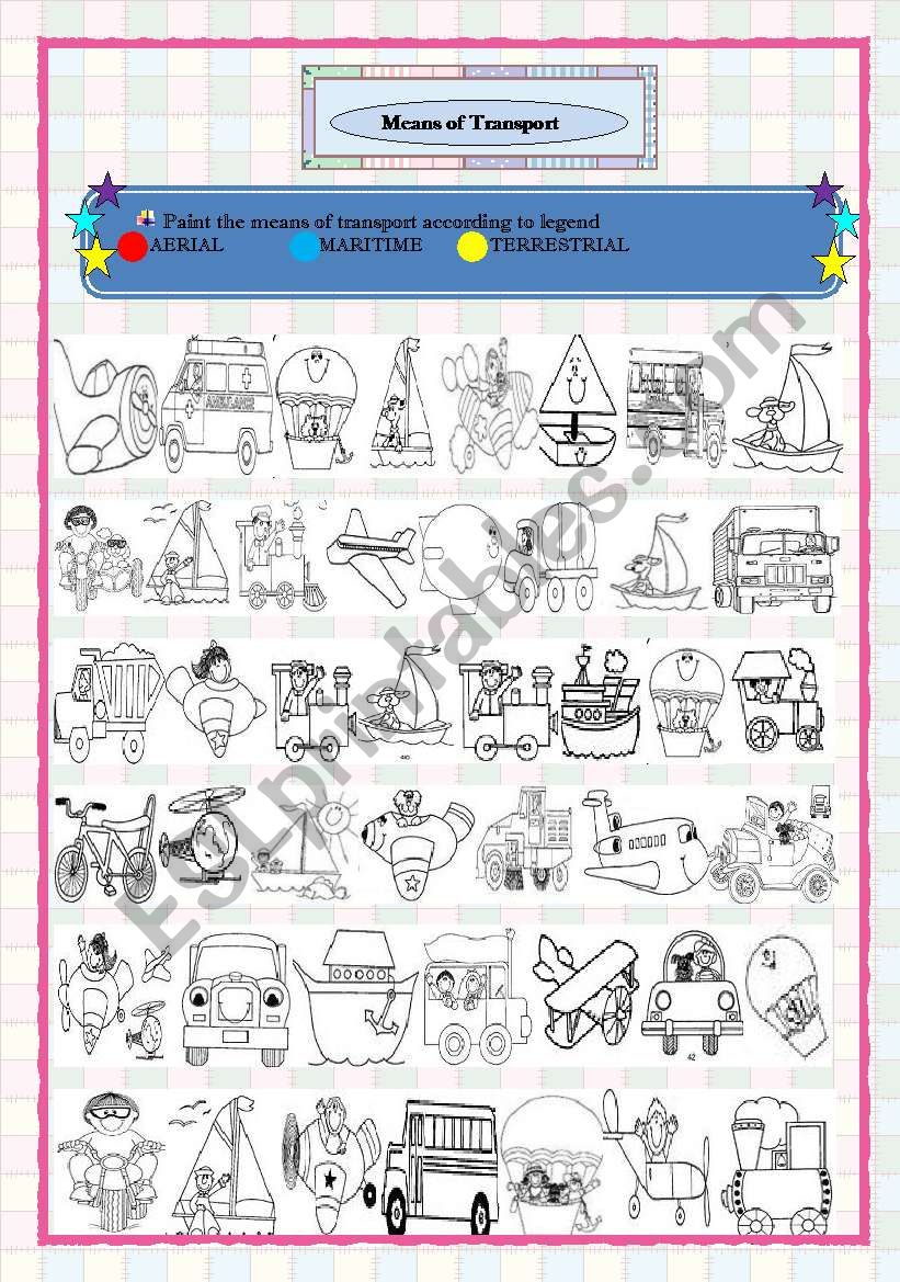 Transports  worksheet