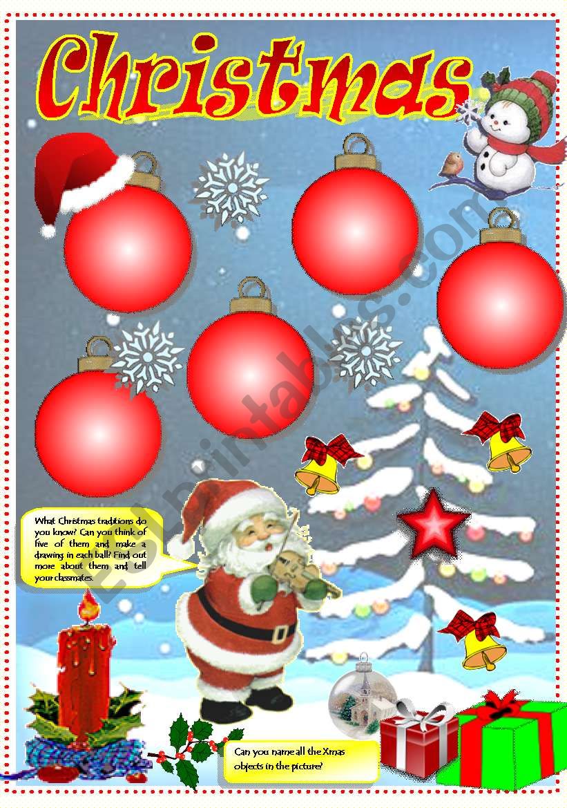 CHRISTMAS TRADITIONS worksheet