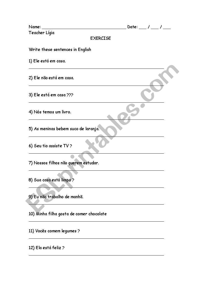 Simple Present  worksheet