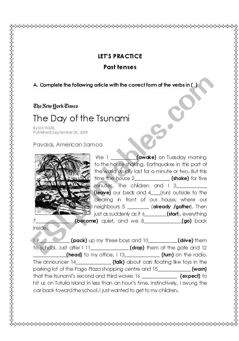 Past Tenses worksheet