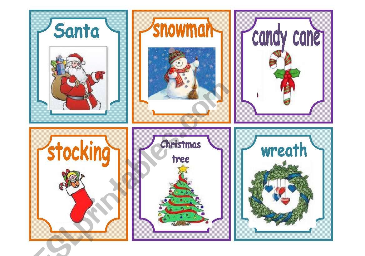 Christmas vocabulary worksheet