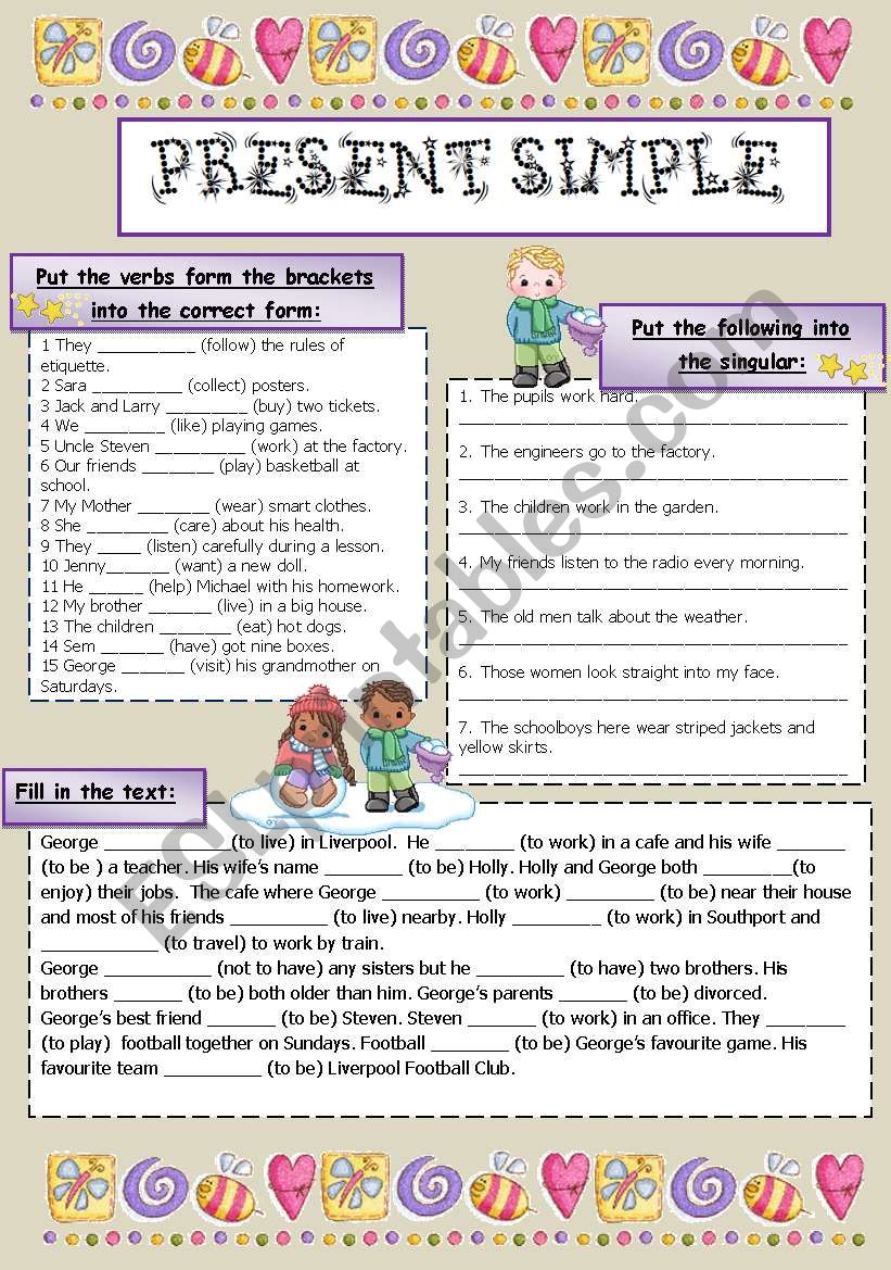 Present Simple worksheet