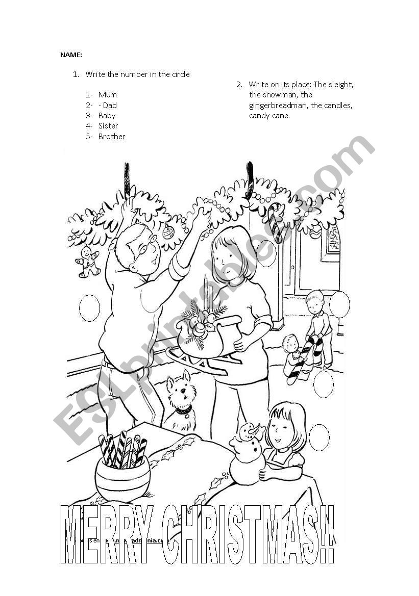 Christmas with my family! worksheet