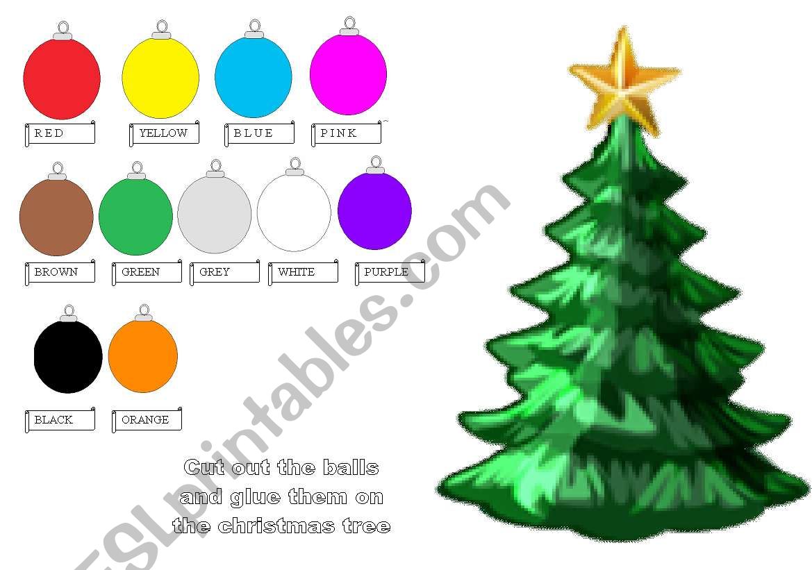 coloured xmas tree worksheet