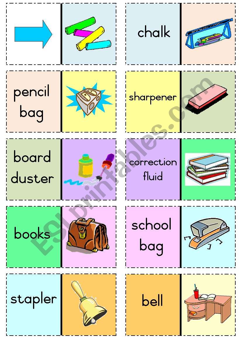 At school - Dominoes worksheet