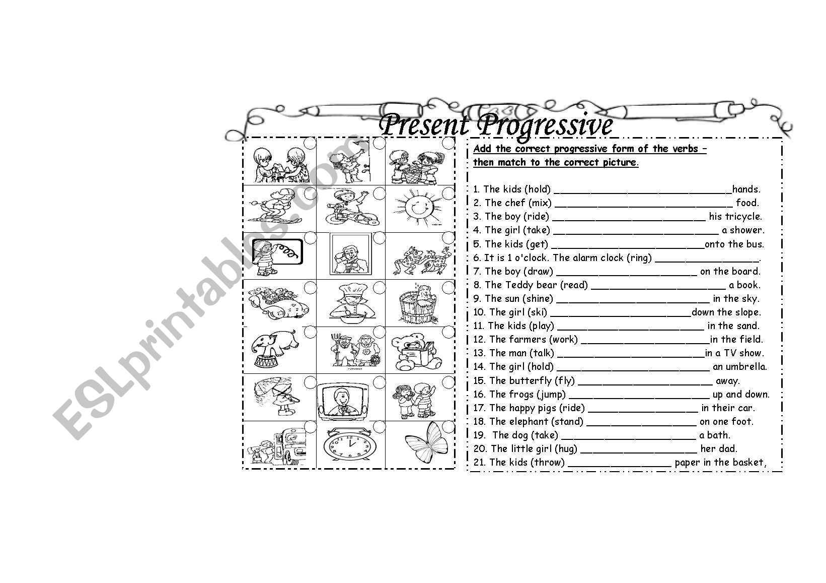 Present Progressive worksheet