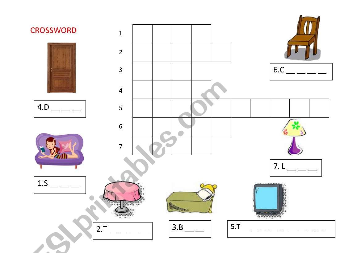 CROSSWORD FURNITURE worksheet