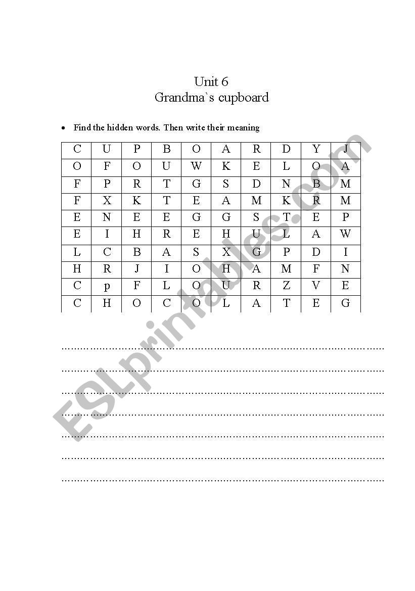 hidden words  worksheet