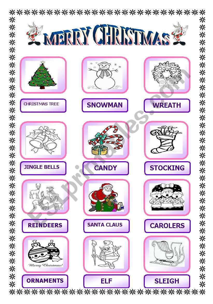 Christmas Vocabulary worksheet