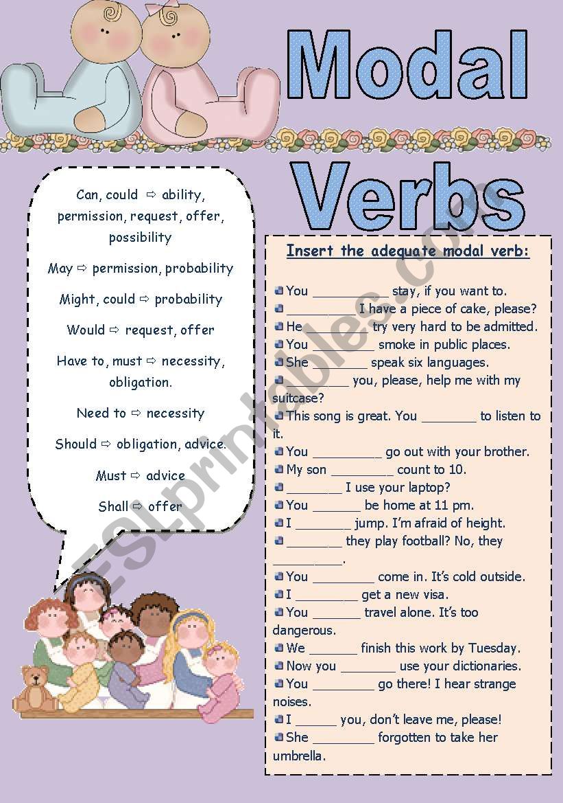 Modal Verbs worksheet