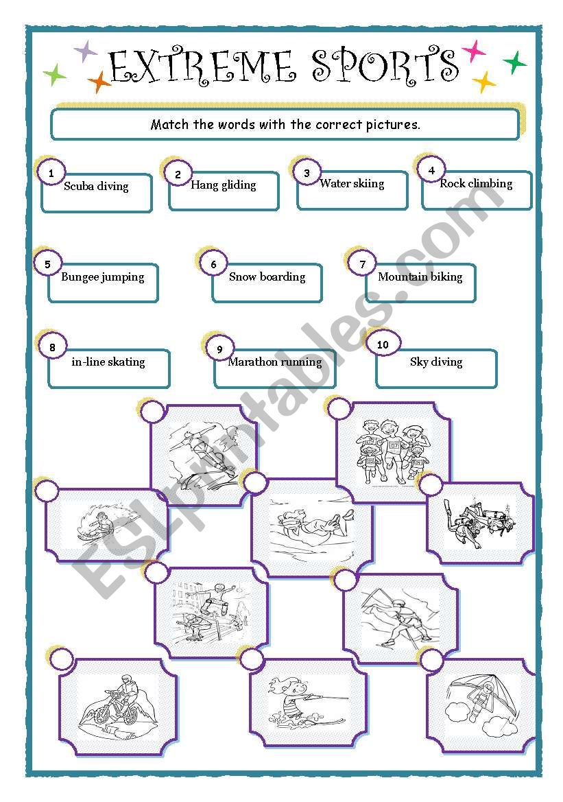 EXTREME SPORTS worksheet