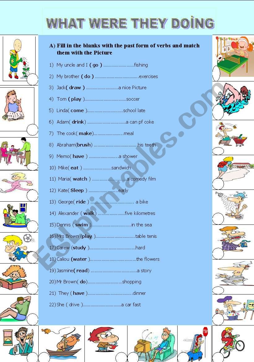 PAST CONTNUOUS TENSE worksheet