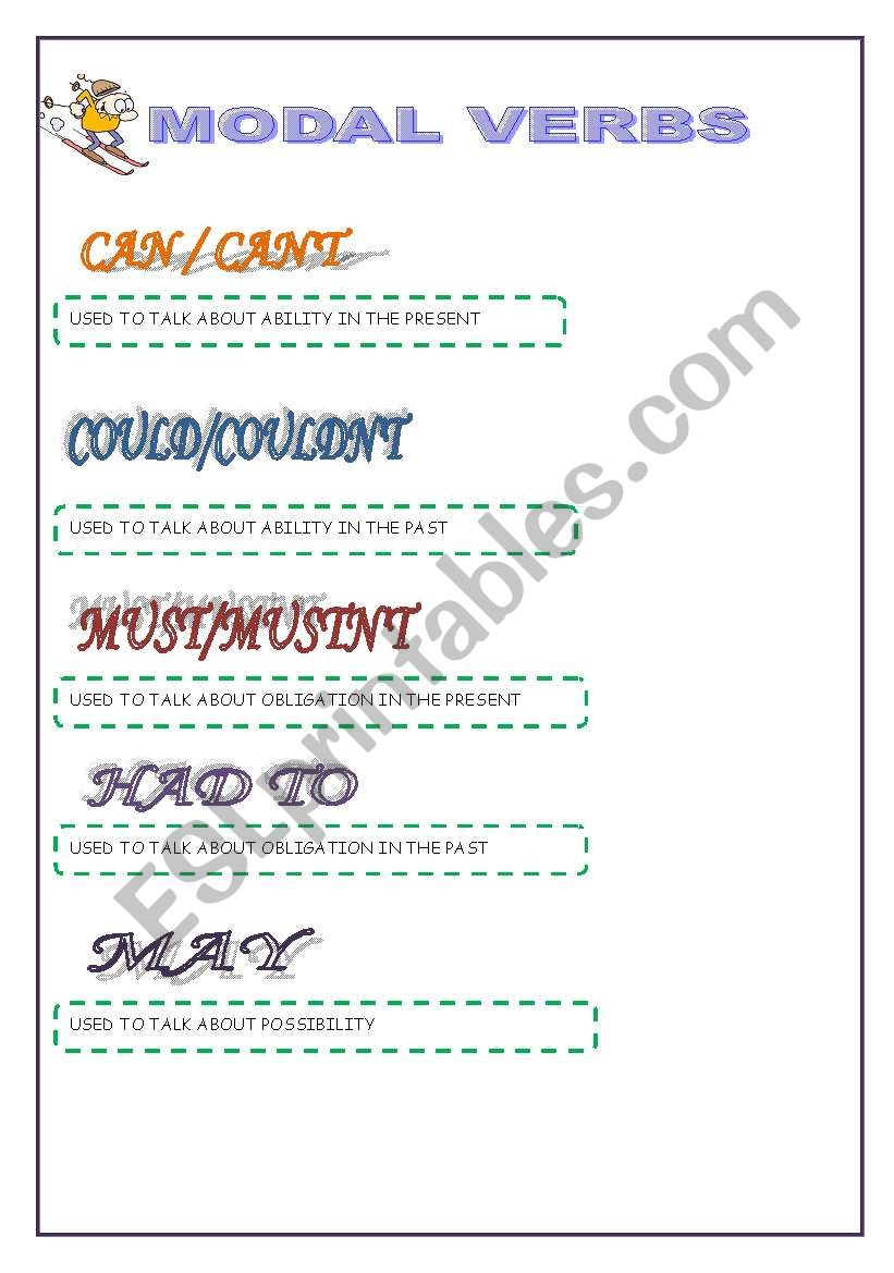 Modal Verbs worksheet