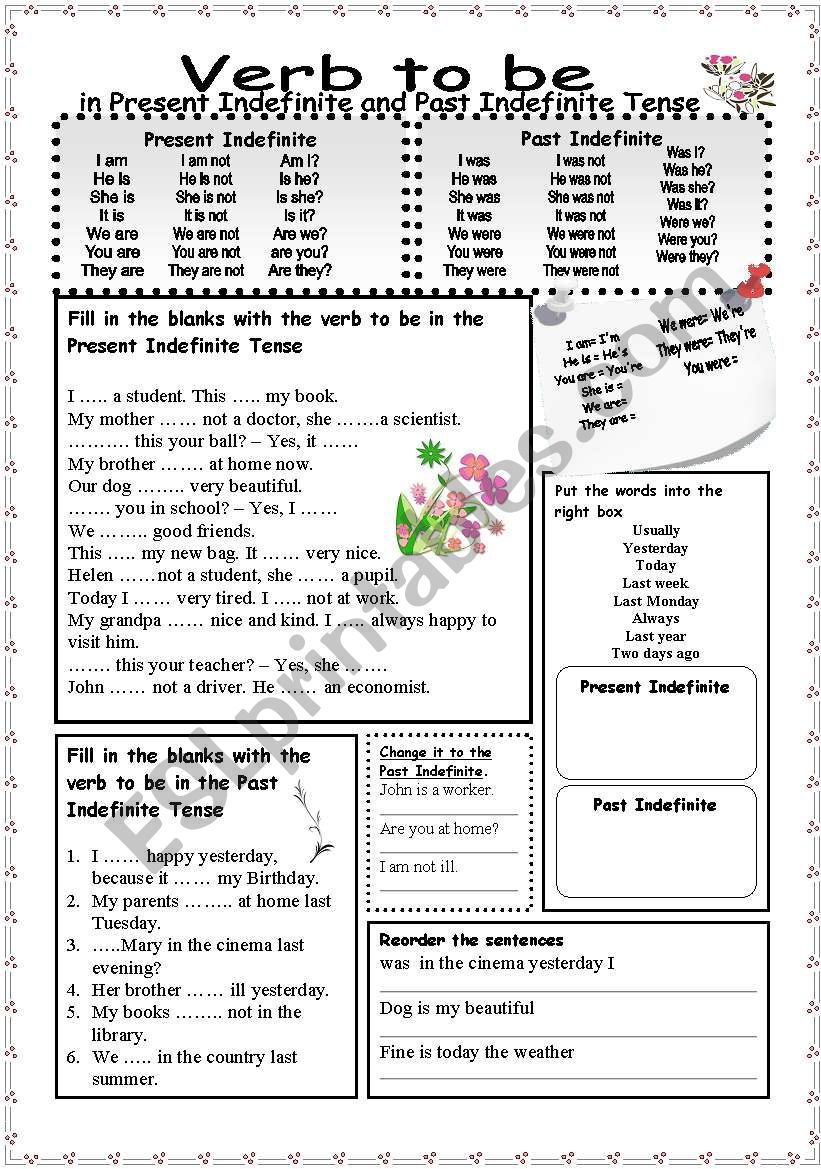 verb-to-be-in-present-indefinite-and-past-indefinite-esl-worksheet-by