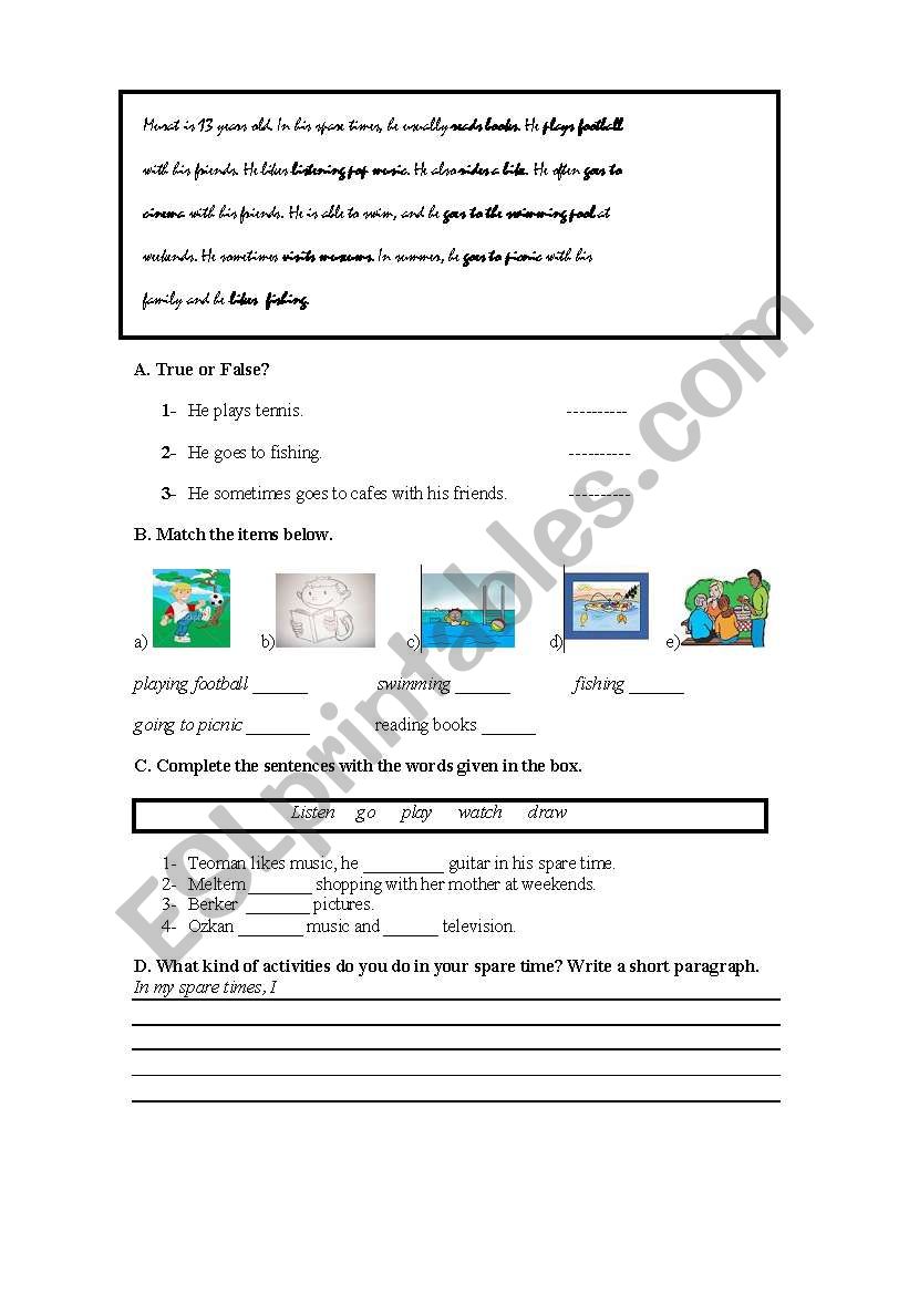 junior vocabulary test worksheet