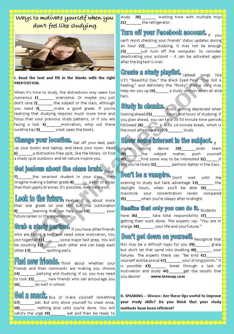 WAYS TO MOTIVATE YOURSELF WHEN YOU DON´T FEEL LIKE STUDYING