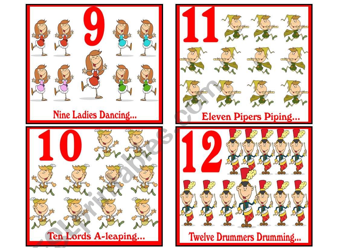 12 DAYS OF CHRISTMAS worksheet