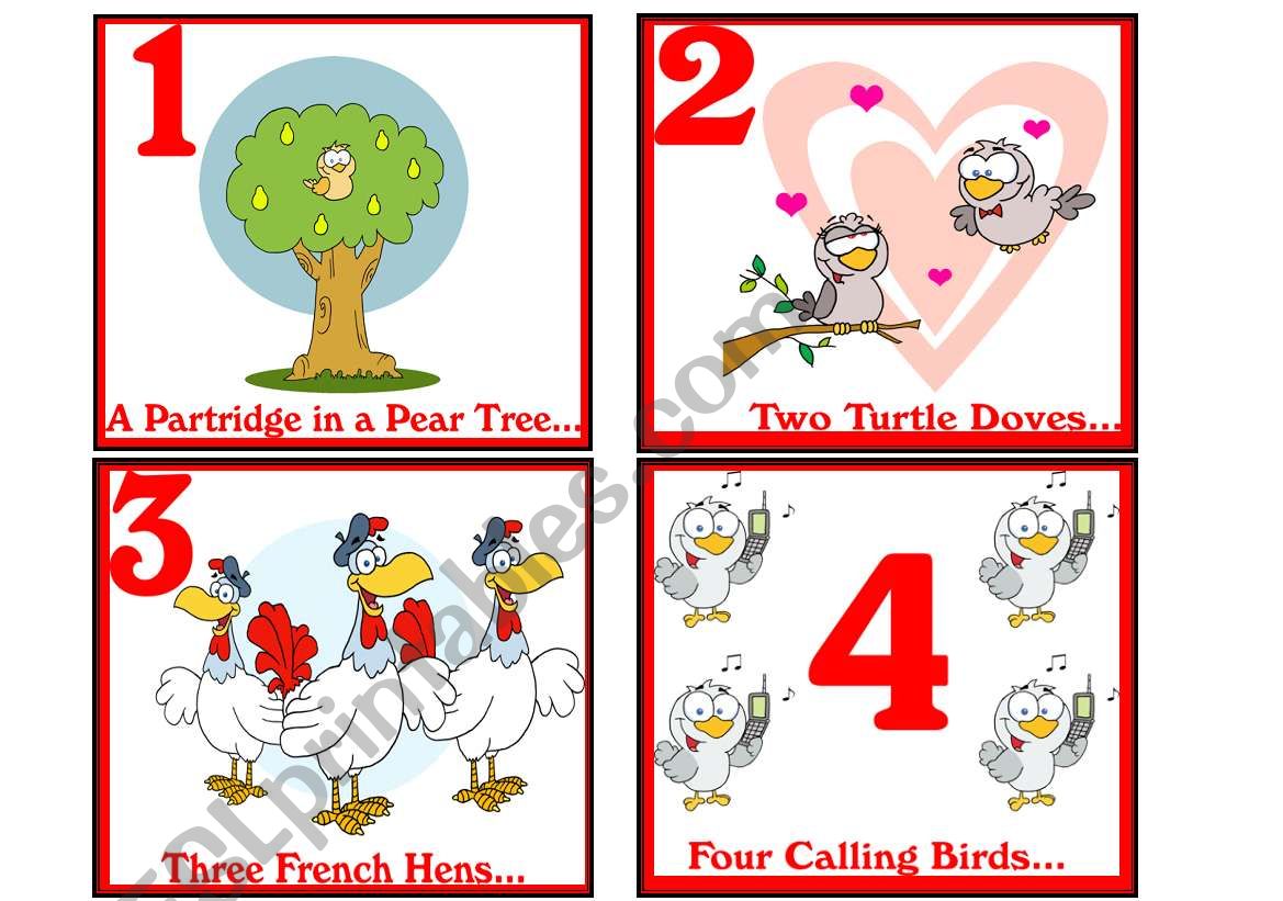 12 DAYS OF CHRISTMAS worksheet