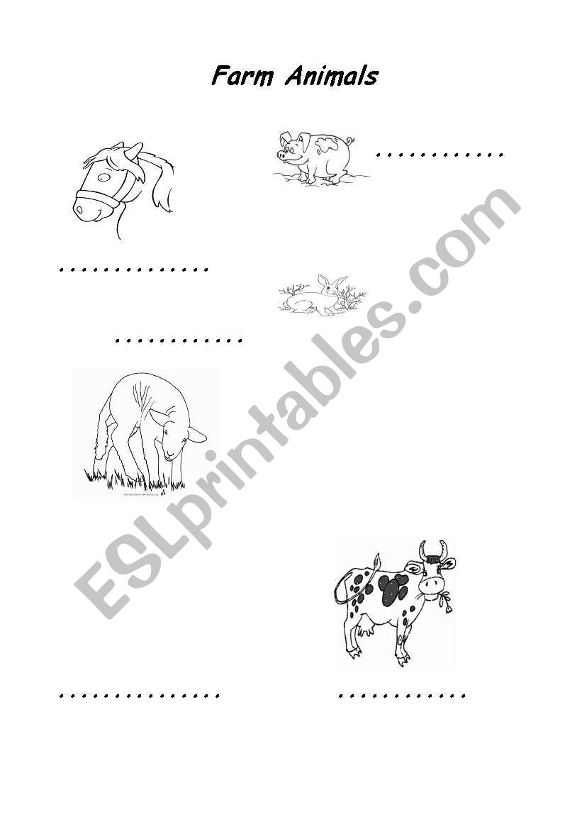 Farm animals worksheet