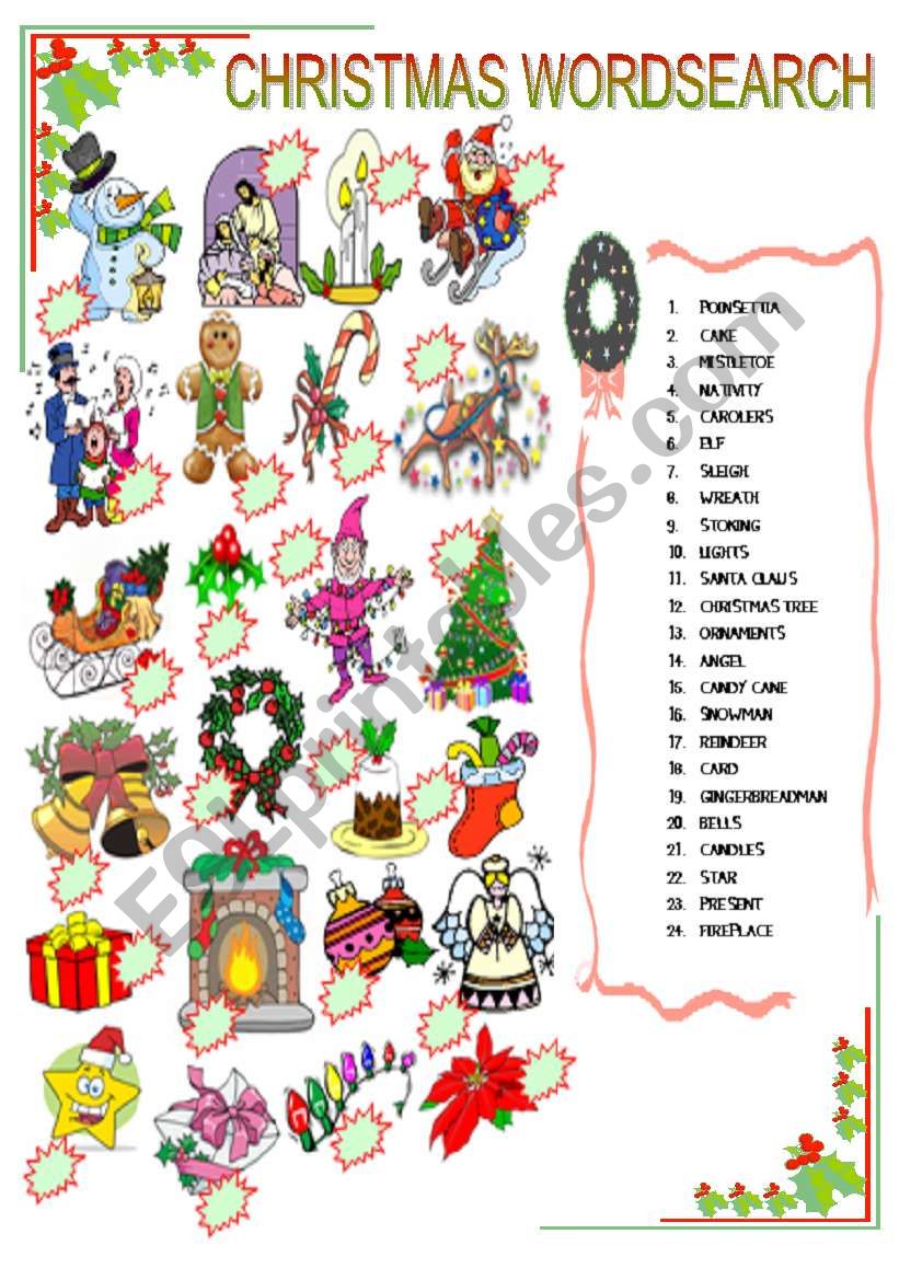 CHRISTMAS WORDSEARCH worksheet