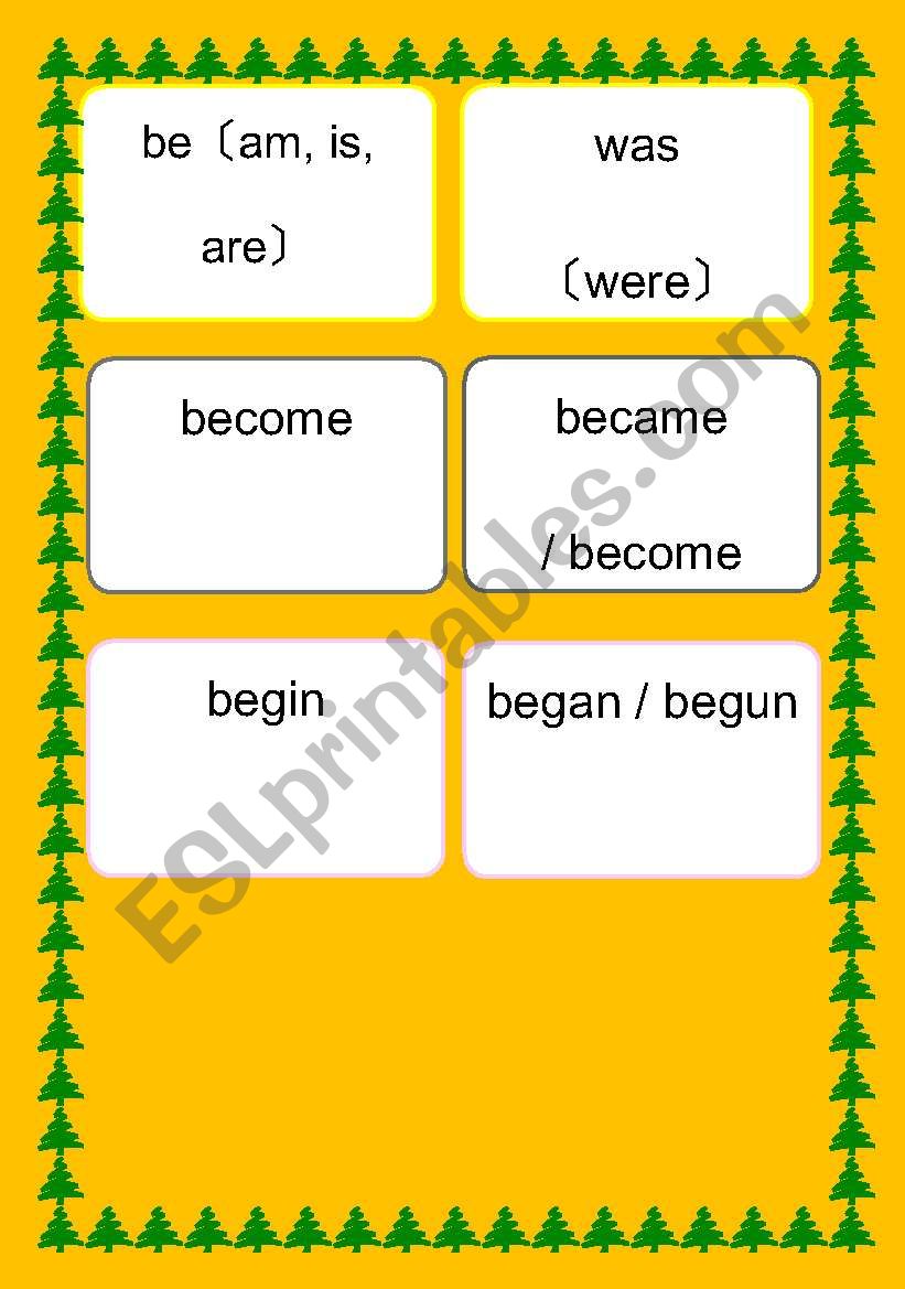 irregular verbs worksheet