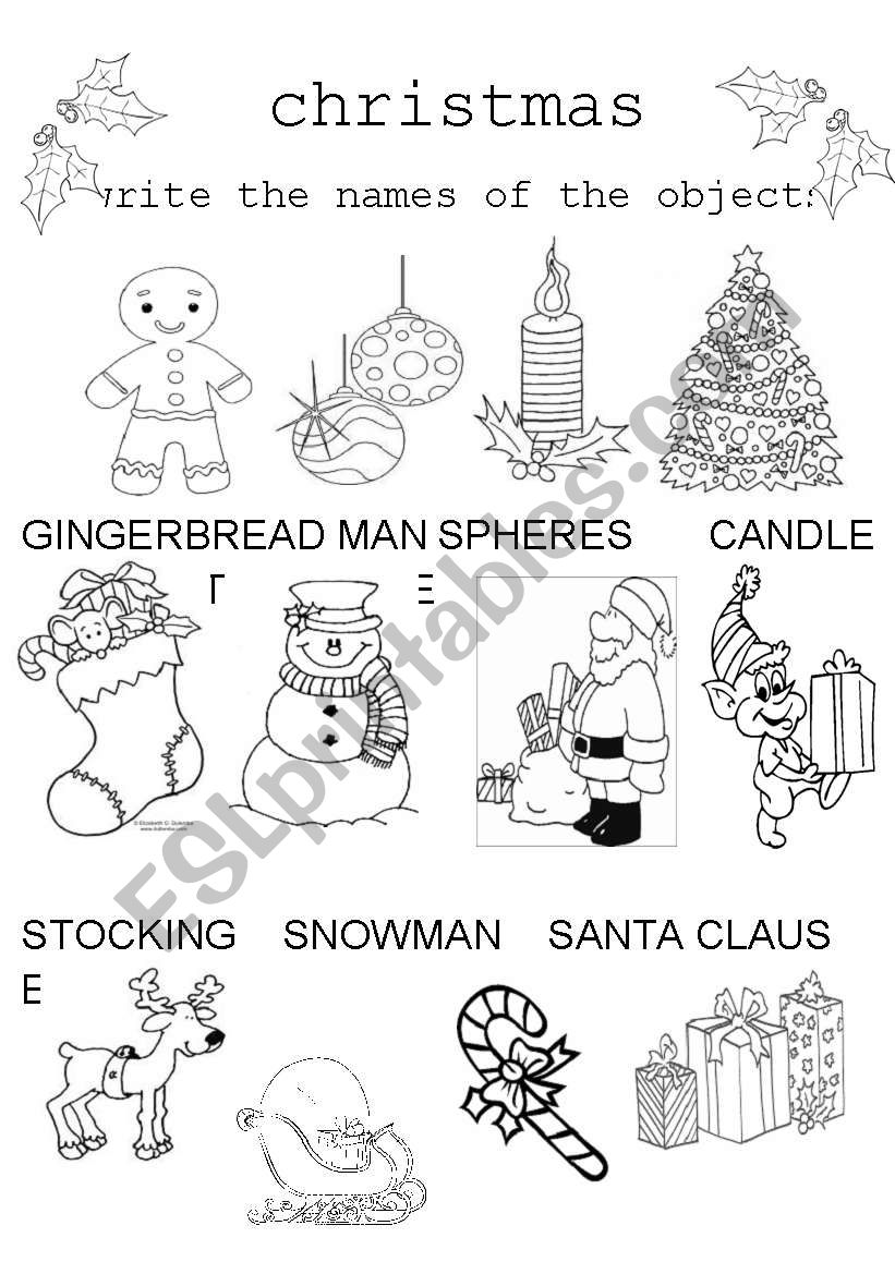 CHRISTMAS worksheet