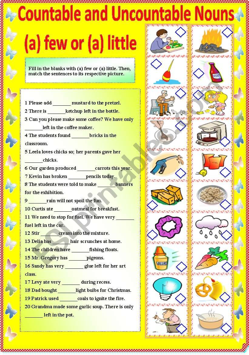 countable-and-uncountable-nouns-a-few-or-a-little-b-w-version-and-answer-key-esl-worksheet