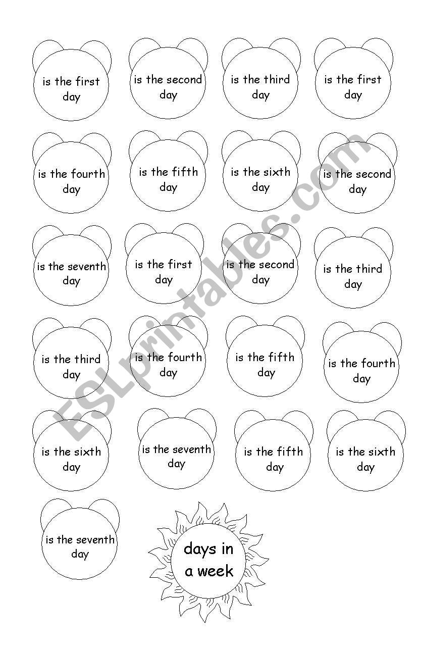 days in a week worksheet