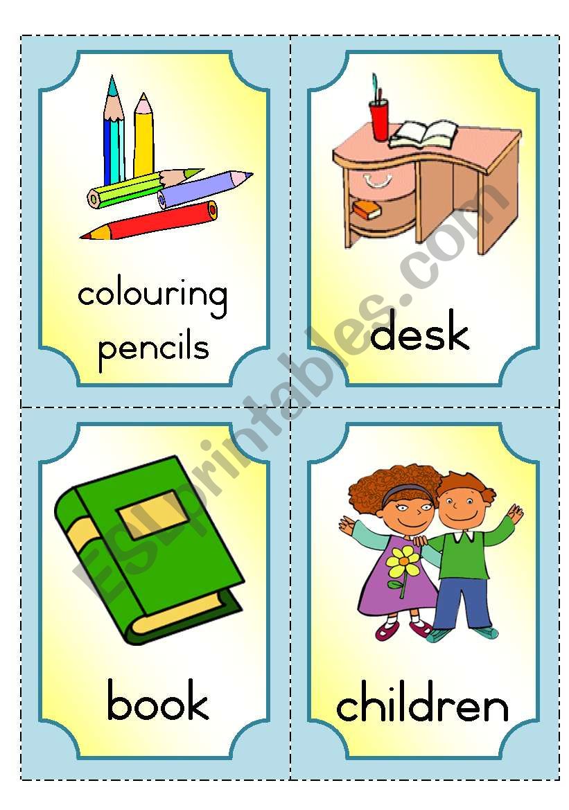 At school - flashcards part 1 worksheet