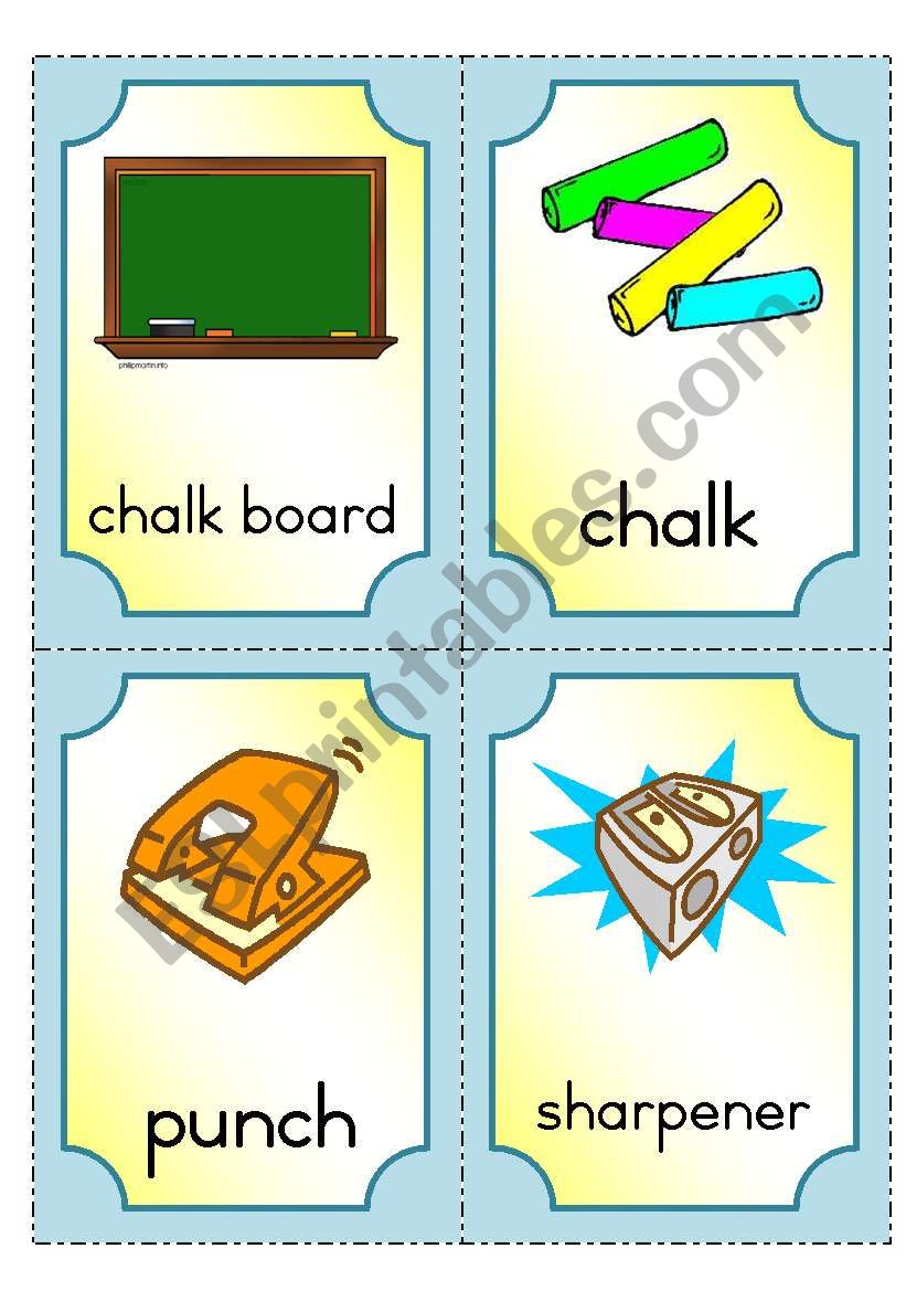 At school - flashcards part 2 worksheet