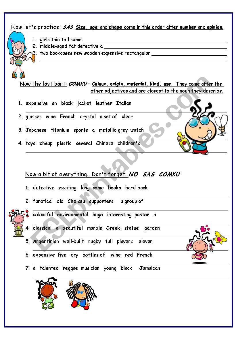 Adfective fun worksheet