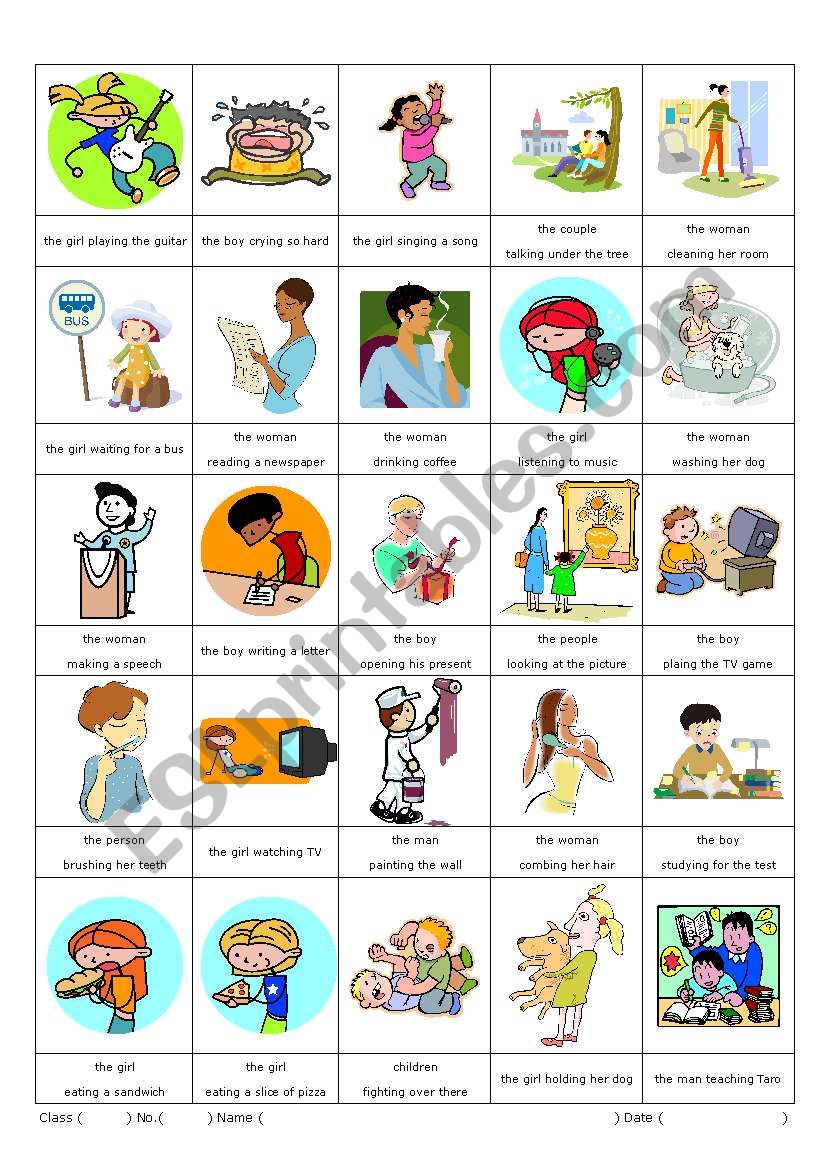 Participles ( -ing version) 1 worksheet