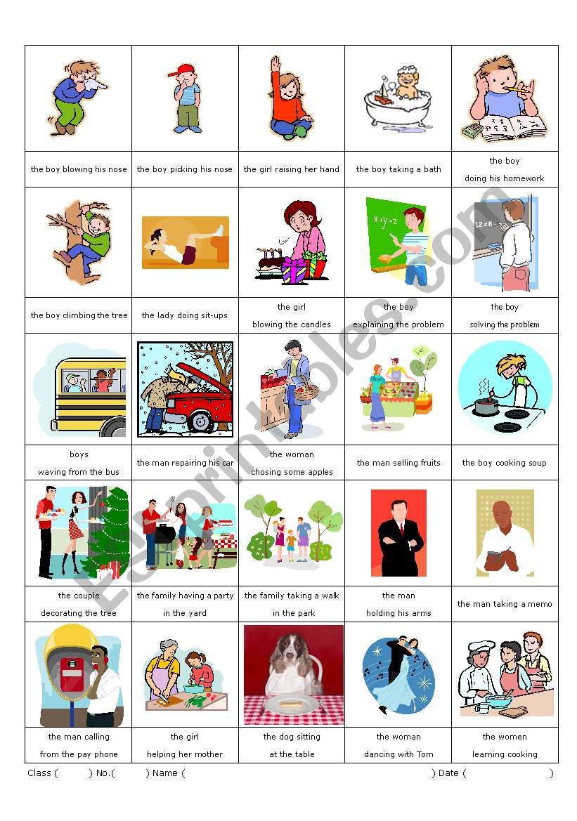 Participles (-ing version) 2 worksheet