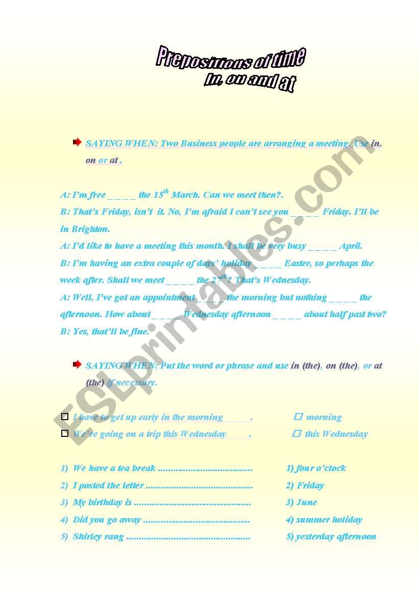 time prepositions (in, on, at)