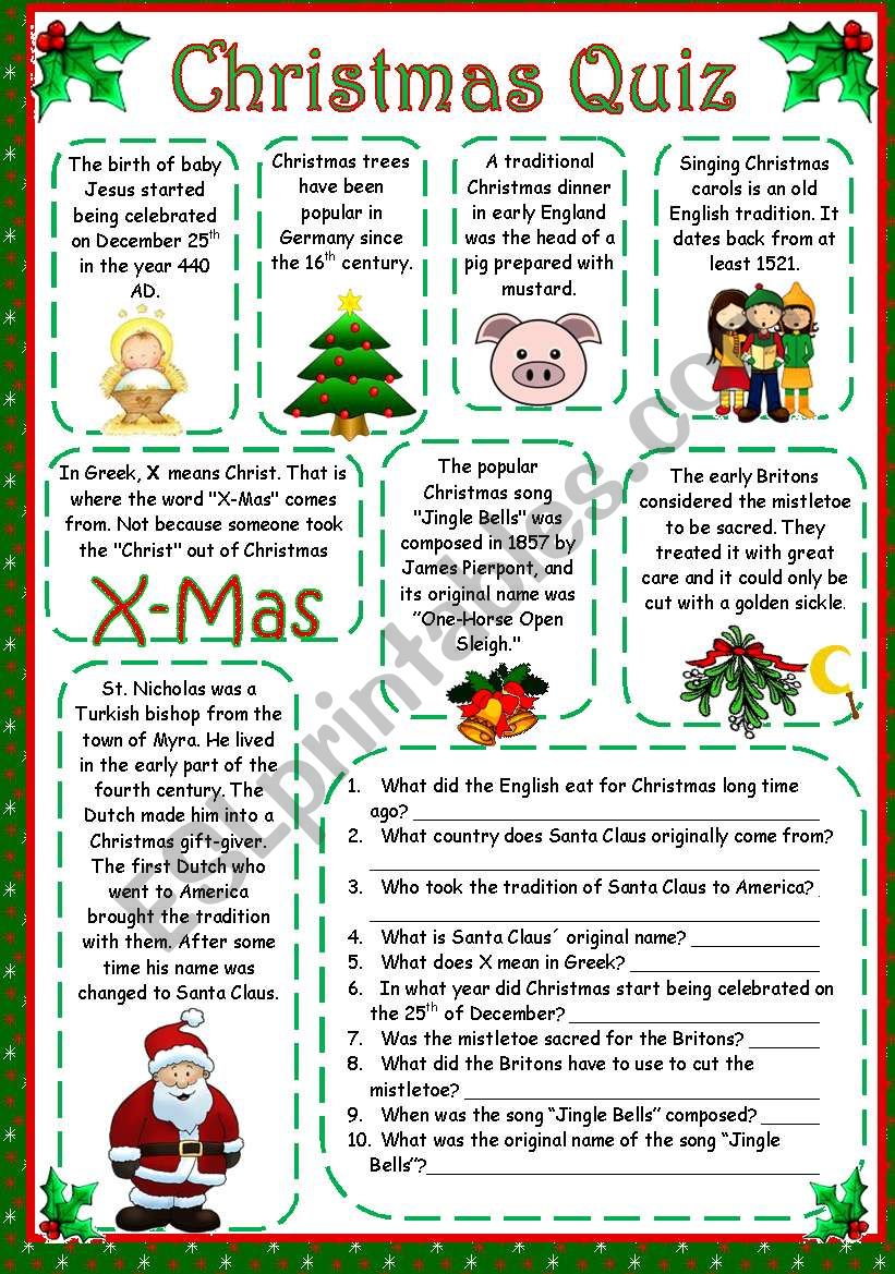 Christmas Quiz worksheet