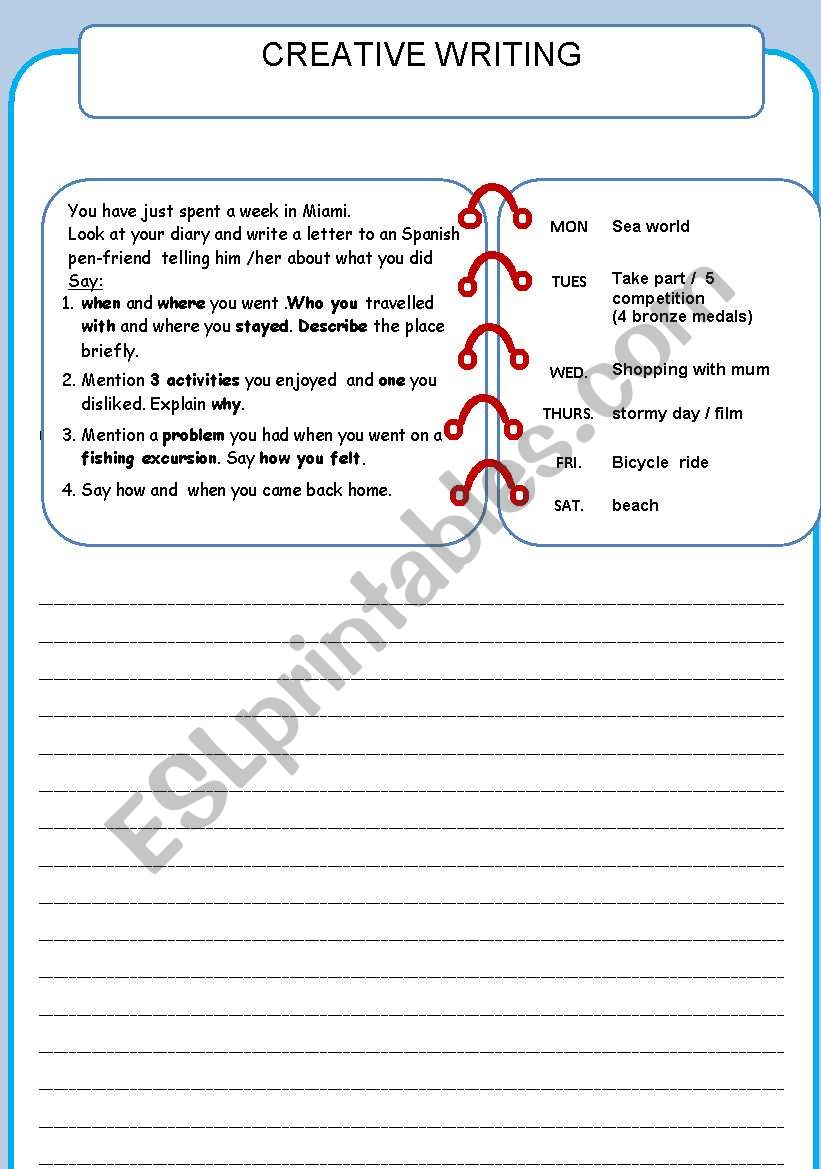 A letter to a pen friend worksheet