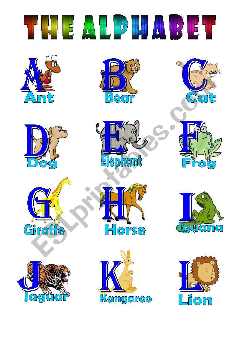 the alphabet (1/2) worksheet