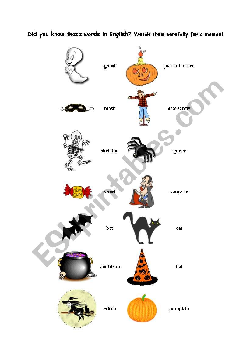 Halloween worksheet