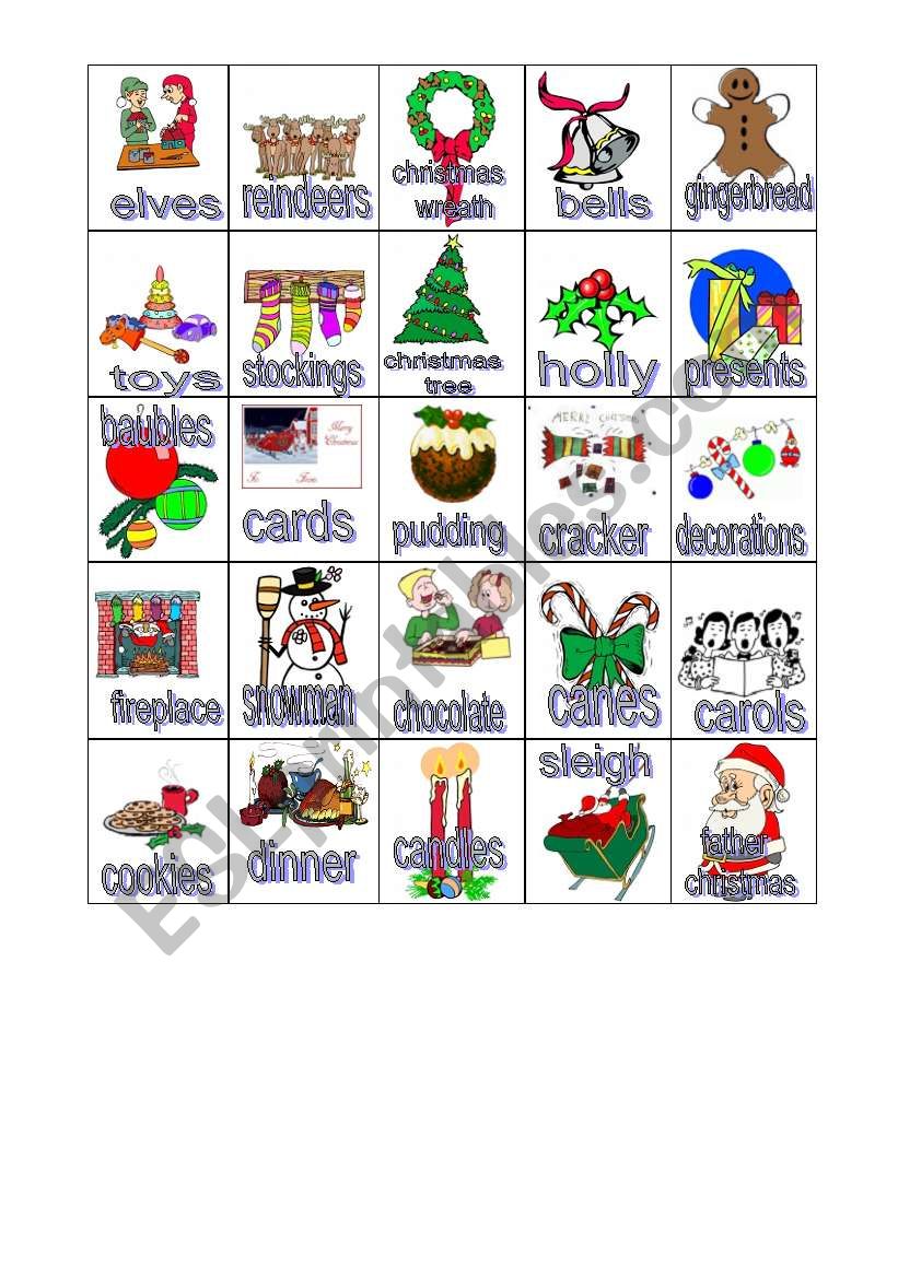 Christmas Bingo worksheet