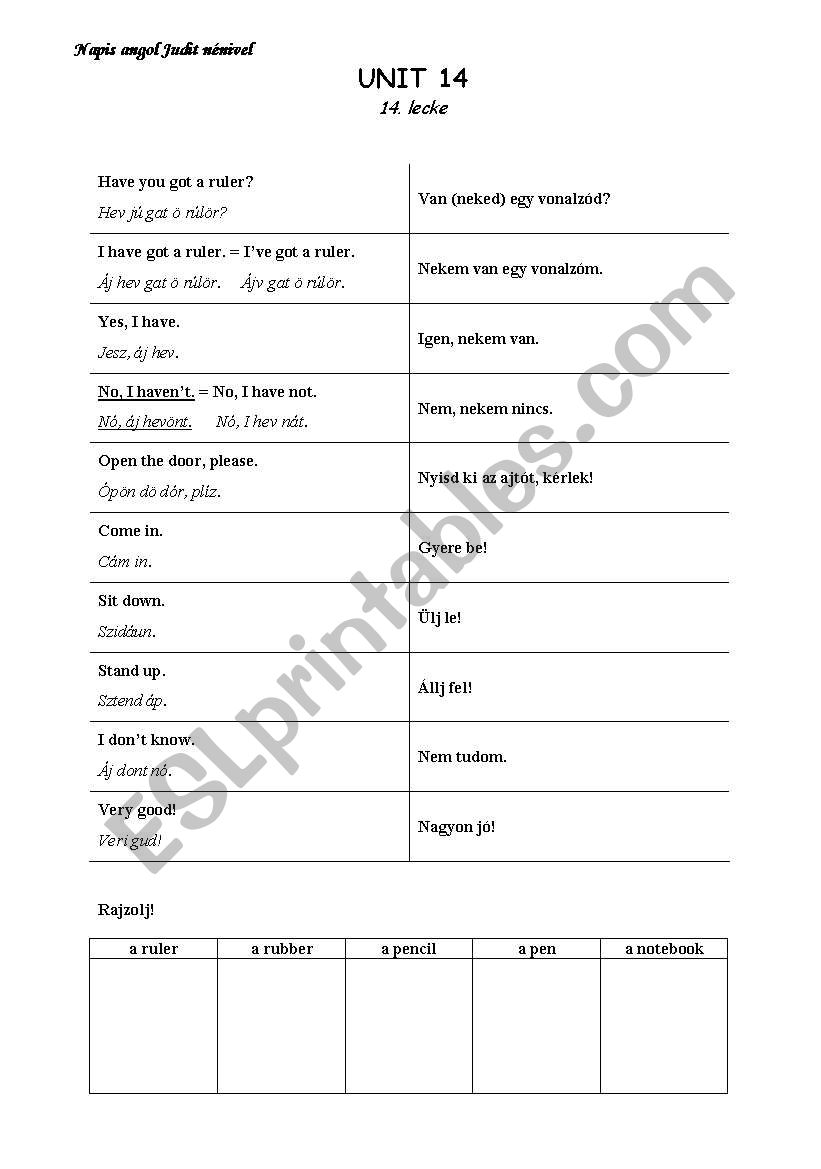 Gogo loves English - Unit 14 worksheet