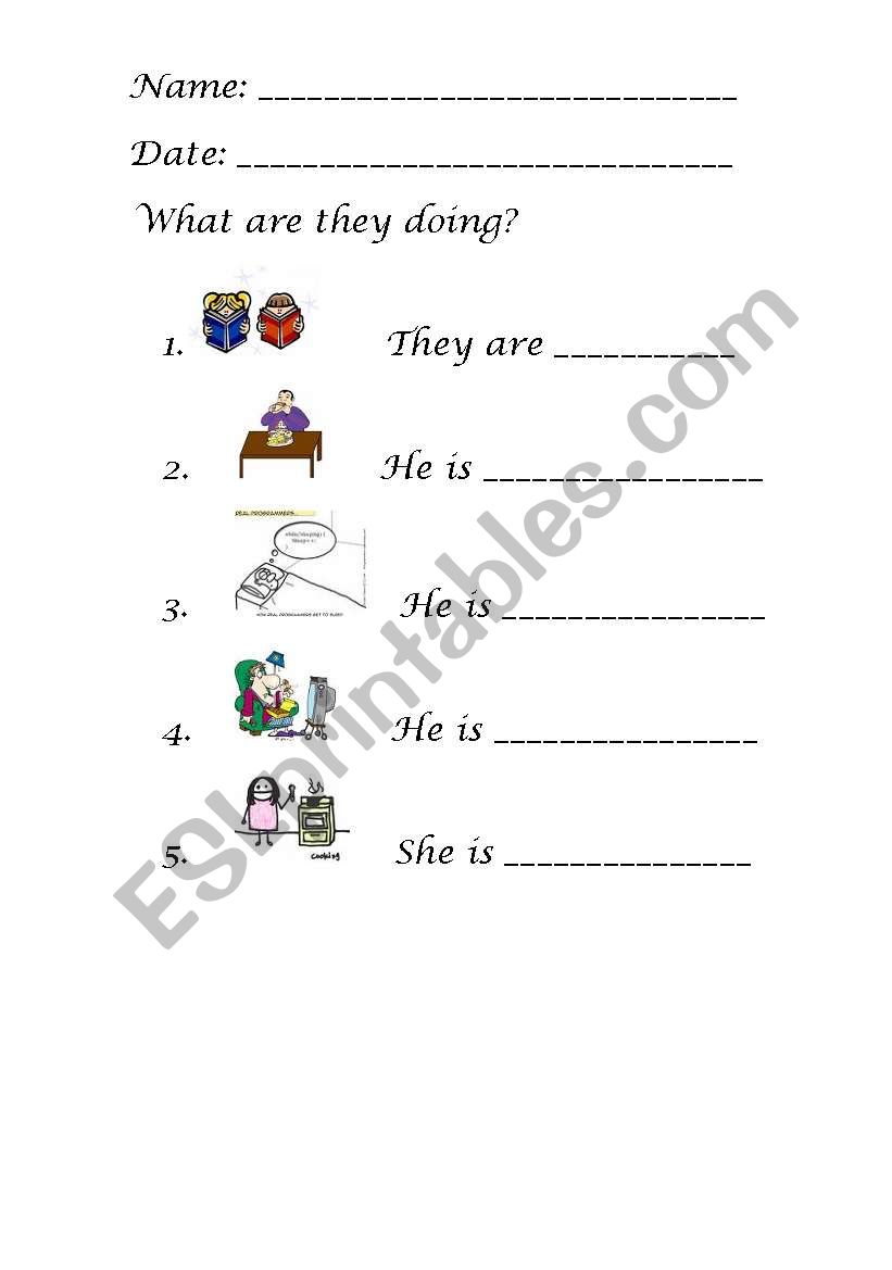 ACTIONS IN THE HOUSE worksheet