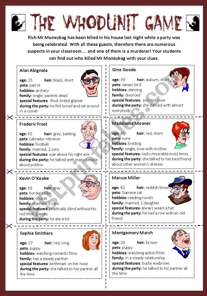 the-whodunit-game-part-1-role-play-and-conversation-practice-esl-worksheet-by-poohbear