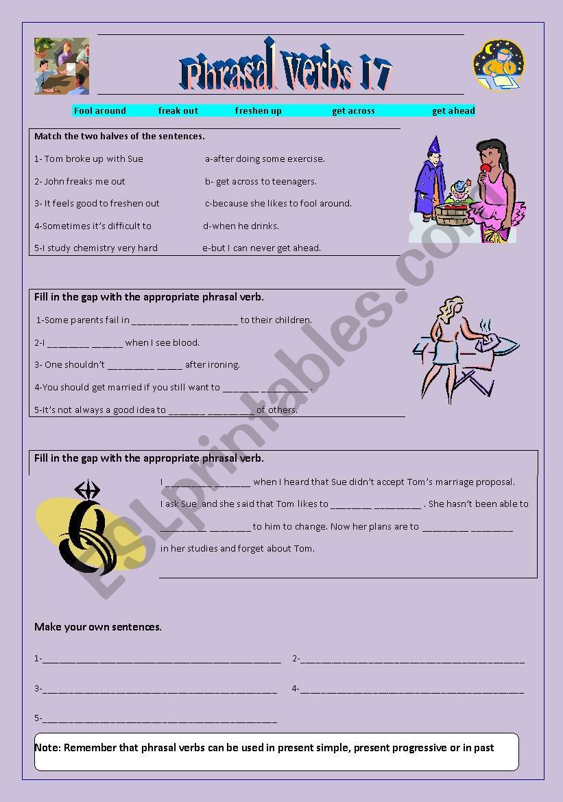 Phrasal verbs 17 worksheet