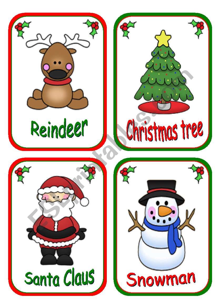 Christmas flashcards (reedit) worksheet