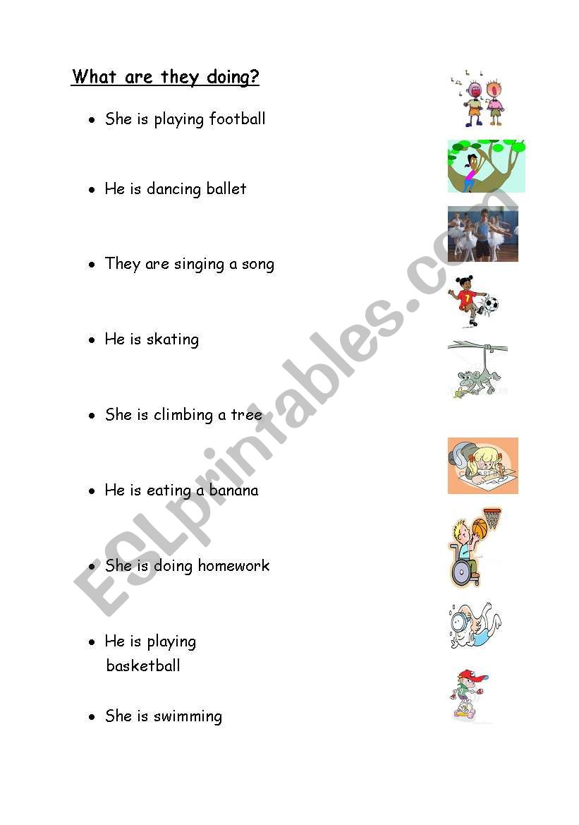 What are they doing? worksheet