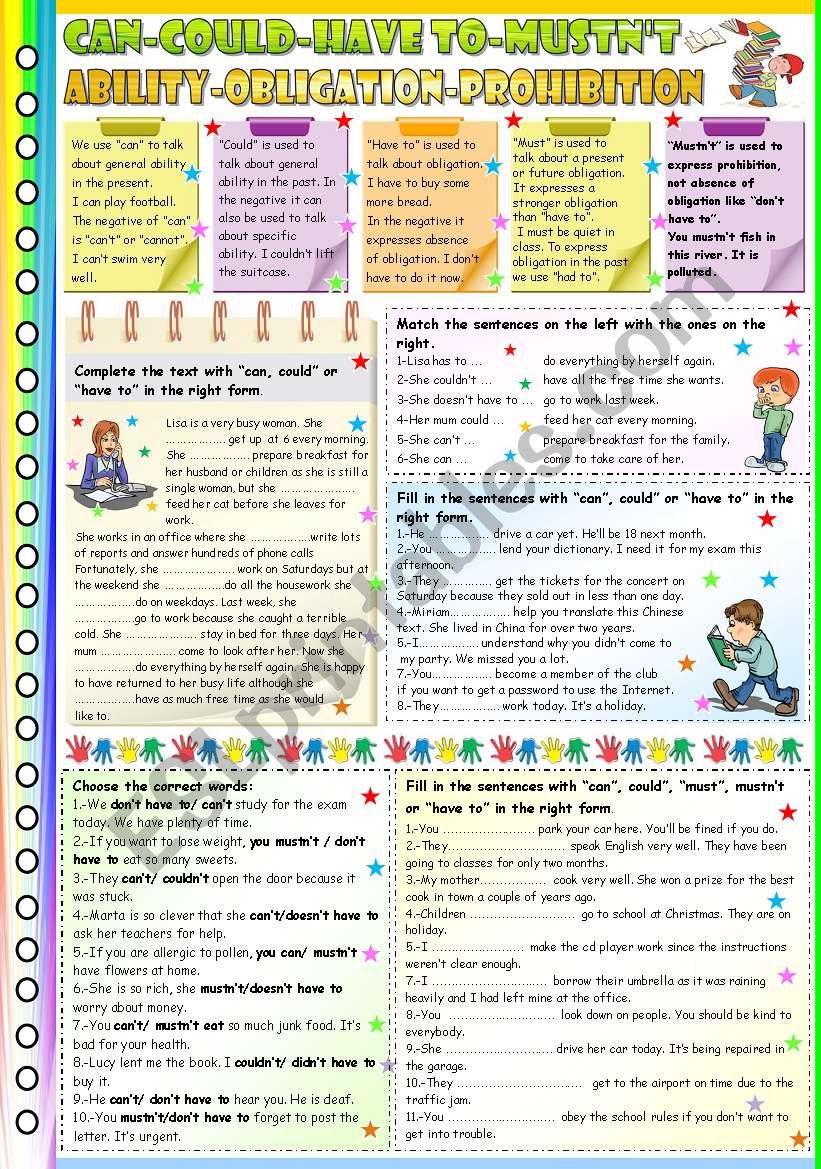 ABILITY-OBLIGATION-PROHIBITION - CAN-COULD-HAVE TO-MUST-MUSTNÂ´T- (KEY INCLUDED)