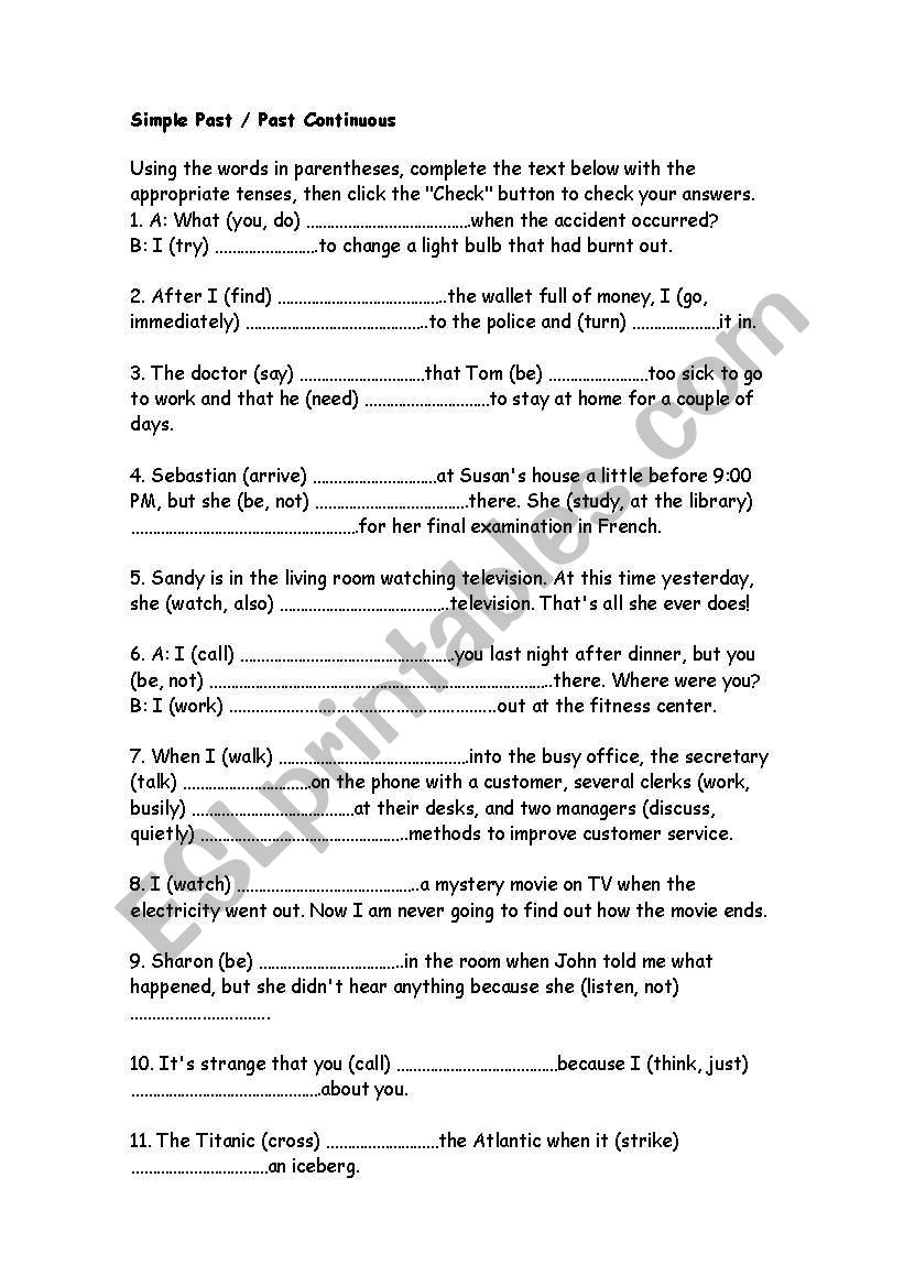 simple-past-and-past-progressive-exercises-esl-worksheet-by-laripp